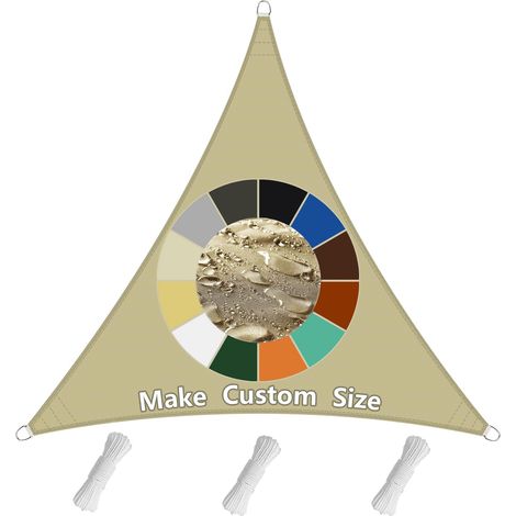 Voile d'ombrage 2x2x2M, bâche de protection solaire, protection solaire et pare-vent respirant, cordes de fixation incluses pour, jardin, balcon, terrasse, fête - Kaki (1/5)