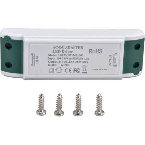 Alimentation LED 36W 24V 1.5A, Transformateur à Courant Constant AC 100‑240V, Driver DC pour Éclairage LED (1/5)