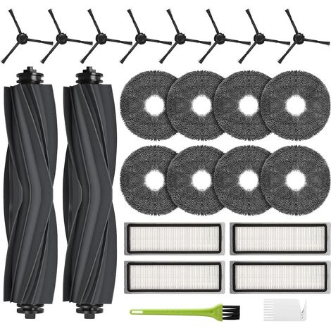 Accessoire pour Dreame L10s Ultra / L10s Pro / L10 Ultra Pièces de Rechange pour Xiaomi X10 Plus Aspirateur 2 Brosse Principale 8 Chiffons de Nettoyage 4 Filtres 8 Brosse Latérale (1/5)