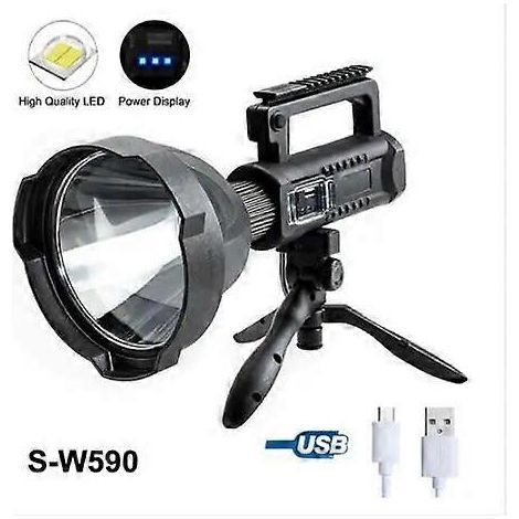 Lampe torche W591, projecteur puissant pour la pêche, lampe torche de camping rechargeable à 4 LED, lampe de chasse W590 (1/5)