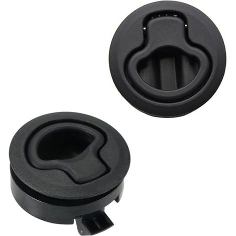 Loquet de Trappe Loquet Verrouillage en Alliage de Zinc Hatch Verrou Slam Flush Pull Hatch Porte Affleurante Tirer Trappe Slam Loquet pour Yacht Remorque Camper Deck Hatch Door Cabinet, Noire 2 (1/5)