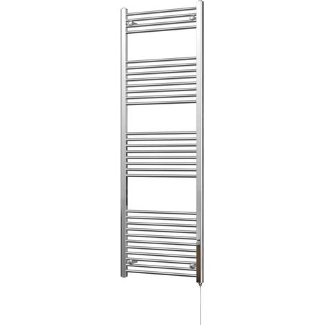 Zennor - Chrome Electric Towel Rail H1800mm x W600mm Straight 500w Standard (1/3)