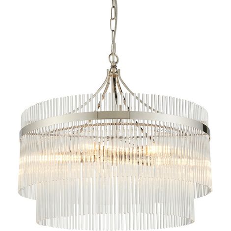 Endon Marietta Plafonnier suspendu à 5 bras multiples, nickel brillant