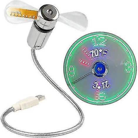 USB-Lüfteruhr mit LED-Anzeige und Temperaturanzeige (2-in-1)
