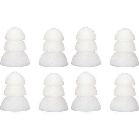 8-teiliges Set weicher Silikon-Ohrpassstücke mit 3 Lagen für Hinter-dem-Ohr-/Im-Ohr-Hörgeräte