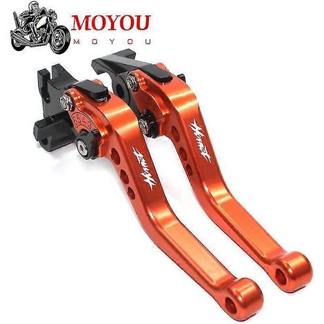 Leviers de frein et d'embrayage courts orange pour Honda CB599, CB600 Hornet (1998-2006) et CB919 (2002-2007). Accessoires moto. (1/5)