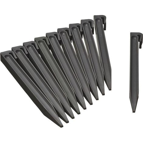 ALLIANDISLot de 10 Ancres pour bordure de jardin polyéthylène recyclé Gris - H 26,7 x 1,9 x 1,8 cm (1/4)