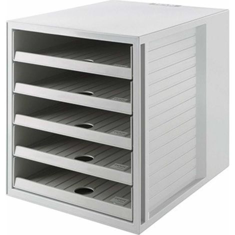 Schubladenbox SCHRANK-SET KARMA 5 Schubladen DIN A4 DIN C4 Kunststoff 80-100 % Rezyklat Gehäusefarbe: öko-grau Farbe der Schublade: öko-grau (1/5)