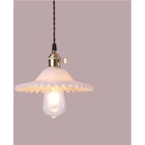 E27 Industrielle Vintage Verre Suspensions Luminaire Retro Plafonnier Luminaire Verre Retro Suspensions Luminaires Industrielle Eclairage de Plafond Suspensions Plafonniers Luminaire(Verre blanc sans (1/4)