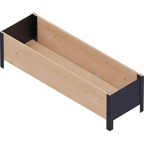 [GEBRAUCHT] B-Ware Upyard Pflanzkasten Blumenkasten Modernbox Holz Schwarz Garten 118 X 36 X 32 Cm