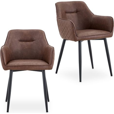 Lot de 2 chaises LISBON Brun foncé (Lot de 2) (1/5)