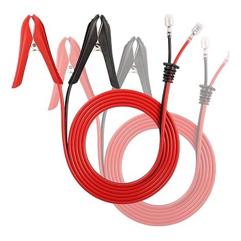Lot de 2 Pinces Crocodiles, 1,8 m Pinces Crocodiles 18 AWG 12 V 24 V Pince de Batterie à Clipser avec câble d'extension de borne de Verrouillage à sertir pour Chargement de Batterie (1/5)