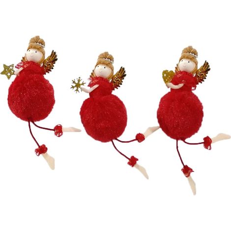 Angelo fatina rosso oro addobbi decorazioni per albero di natale 6pz particolari e moderno (1/5)