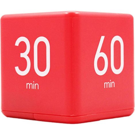Würfeltimer mit Zeitmanagement- und Countdown-Funktion, Schwerkraftsensor, Klapptimer, 6,6 cm (2,6 Zoll), Kinderzeit – Rot