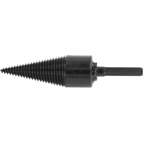Holzspaltbohrer, Carbonspitze, Sechskantschaft, schwarzes Bohrwerkzeug 32 mm