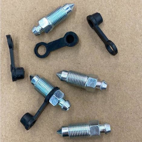 4 Vis Purge Étrier Frein Moto M10x1mm avec Capuchon Anti-Poussière - Pour Moto, Voiture, Pompes (1/5)