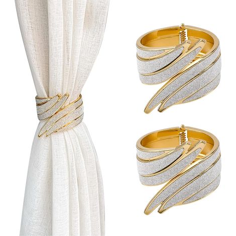 JSSEVN - Set of 2 creative zinc alloy curtain tiebacks for home and office (gold wings) (1/5)