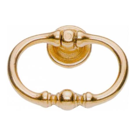 Ouvre&Déco – Poignée de meuble en anneau – Laiton doré poli brillant – Dimensions 67x53mm – Finition vintage pour portes et tiroirs