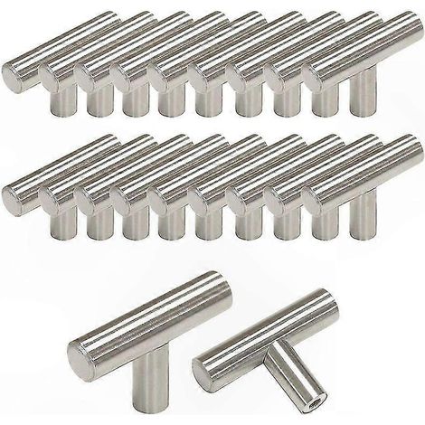 T-Bar 50mm Möbelgriffe, 20er-Packung Edelstahl-Schubladenknöpfe für Küchentüren und Schränke (1/4)