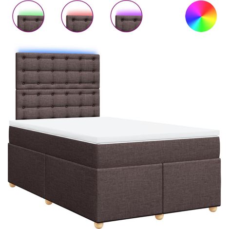 Maison Exclusive - Cama box spring con colchón tela marrón oscuro (1/5)