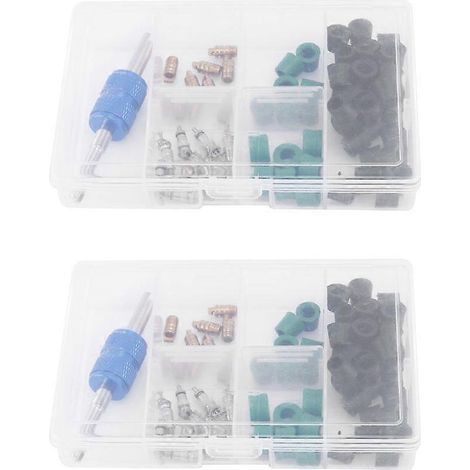 Compatible avec 2 jeux de noyaux de vannes de climatisation R12 et R134A Kit de réparation de noyau de vanne principale de climatisation (R12 / R134A). (1/5)