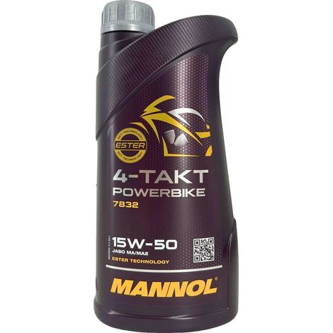 Mannol 4T Motorradmotoröl 15W50 1L Ester + MA2 teilsynthetisch (7832) (20)