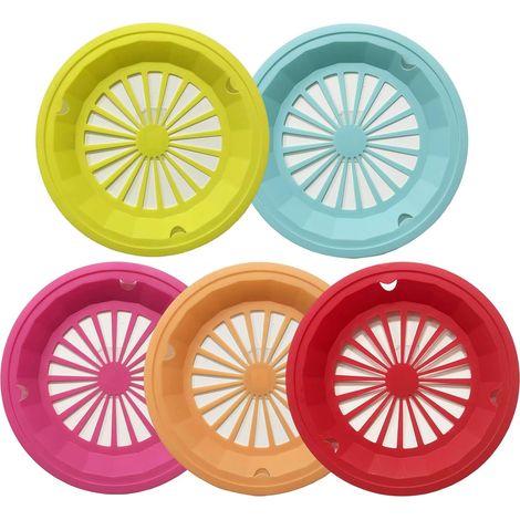 Porte-assiettes réutilisables en plastique, 25 cm, robustes avec rainures à pression, compatibles lave-vaisselle (5 pièces) (1/5)