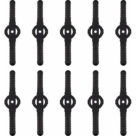 Lame plastique coupe bordure, 10 pcs Lames En Plastique Cutter Remplacer Pour ensemble doutils de coupe-herbe sans fil, remplacement de lames de coupe de tondeuse à gazon en plastique(noir) (1/5)