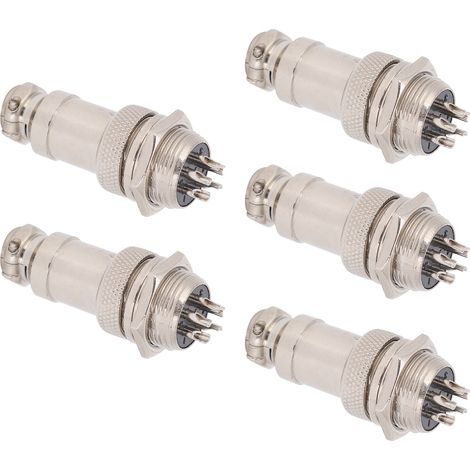 Connecteur Aviation GX16 5 Broches Mâle-Femelle, 5 Pièces pour Câblage Électrique Panneau et Alimentation (1/5)