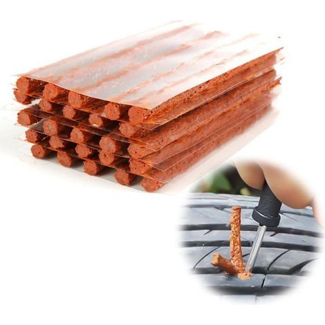 25 Pièces Bandes De Réparation De Pneu,Kit Reparation Pneu Voiture,Kit Meche Pneu,Kit Crevaison Voiture Pour Voiture,Moto,Camionne (1/5)