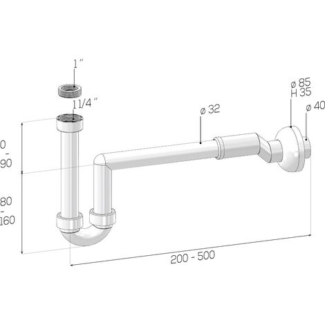 SCELTO DA DESIVERO SIFONE BIDET C/ECCENTRICO DN 32/40 - 1"- 1"1/4 codice prod: DSV20693