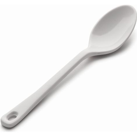 Cuillère lisse classique en mélamine, 17 cm, couleur blanche (1/5)