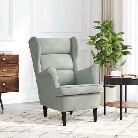 vidaXL Sillón de terciopelo gris claro (1/5)
