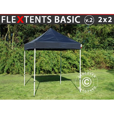 Gazebo pieghevole Gazebo rapido FleXtents Basic v.2, 2x2m Nero (1/2)