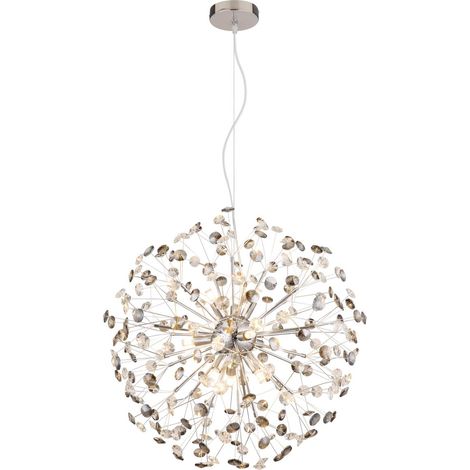 Globo - lampada a sospensione - KATRINA - cromo - vetro - Ø 60cm