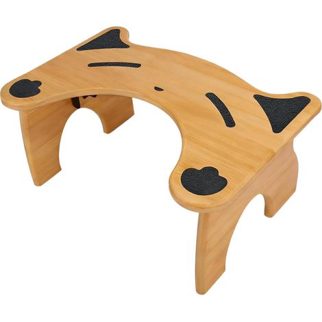 Tabouret de Toilette Marchepied Anti-Dérapant pour la Position Accroupie Tabouret Pliant en Bois d'une Hauteur de 18 cm Pour Adultes, , Seniors, Salle de Bain et Défécation (1/5)