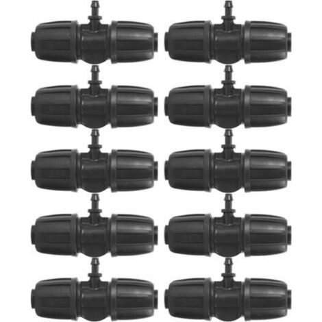[Connecteurs d'irrigation Goutte à Goutte] 10Pcs en Té Barbelé 16mm à 4/7 avec Joint Étanche (1/5)