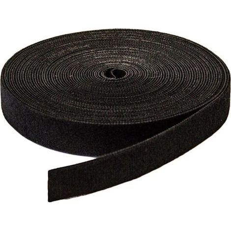 Velcro auto-adhésif pour la gestion des câbles 10 m / 2 cm Noir (1/5)