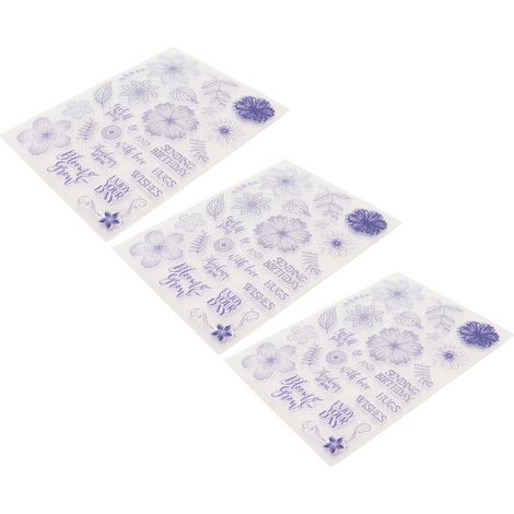 3er-Set transparente Stempel mit langlebigen, dekorativen Abdrücken für Fotoalben, Tagebücher, Karten und Bastelarbeiten (1/5)