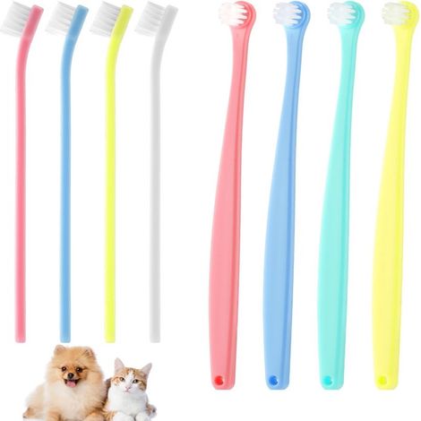 Brosses à dents pour chiens et chats, poils souples, 8uds (2 modèles) (1/5)