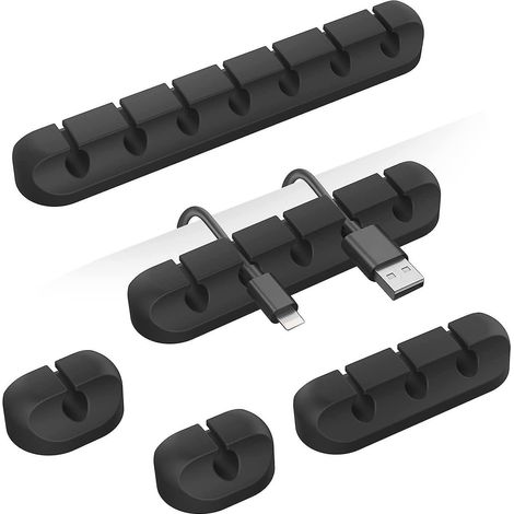5-teiliges Kabelhalterungsset (schwarz, außer Datenkabel), Kabelmanagement-Organizer, USB-Ladekabel (1/5)