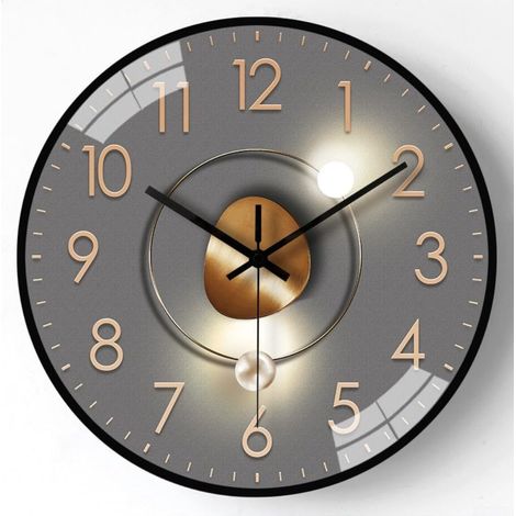 Orologio da parete - Orologio da parete silenzioso in metallo per ufficio e soggiorno - Meccanismo senza ticchettio - 30 cm - 1 pezzo - Tipo 3 (1/2)