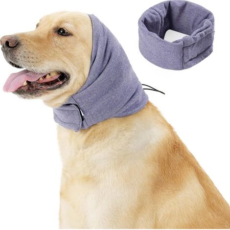 Cache-oreilles Thunder pour chiens, sangles d'oreilles antichoc pour la guérison des hématomes, cache-oreilles antibruit, cache-oreilles pour chiens pour le toilettage (violet, M) (1/5)