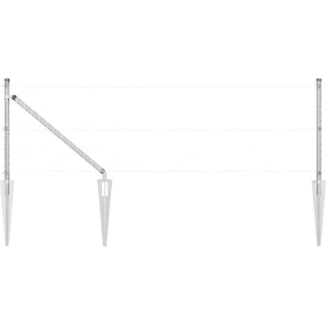 Poteaux de clôture avec picots 26 pcs Ø32 mm 100 cm en acier galvanisé CFW4830250 (1/5)