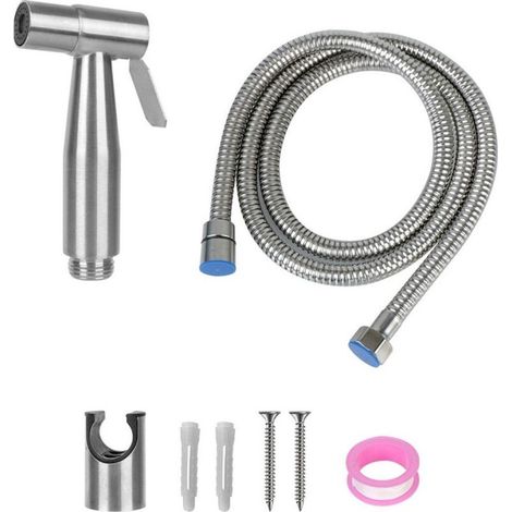 Bidet-Sprühset für Toilette, tragbarer Badsprüher, Edelstahlschlauch + Halterung (1/5)