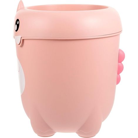 Poubelle sans Couvercle Dinosaure Cartoon en Plastique Rose (1/5)