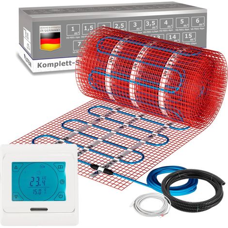 VILSTEIN© Elektrische Fußbodenheizung 150W/m² TWIN Technologie Elektro Komplett-Set 15m² - 30m