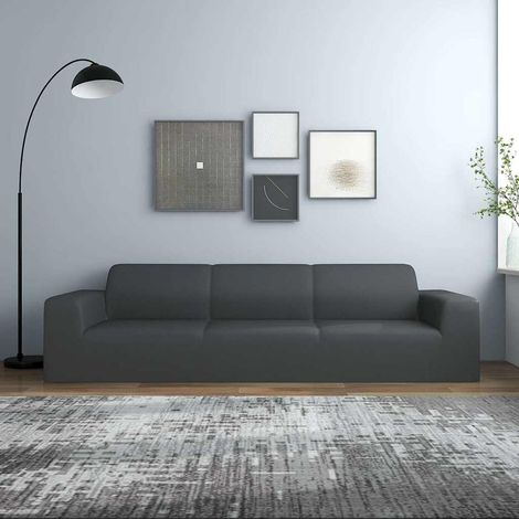 Housse extensible canapé 4places Anthracite Jersey de polyester (1/5)