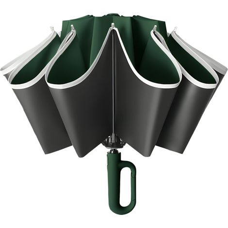 Paraplu Inverse - 10 Ribs Fibre De Verre - Ouverture Fermeture Automatique - Protection UV UPF 50+ - Résistant Au Vent - Avec Mousqueton - 1 Pièce