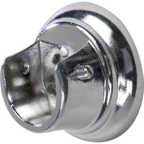 2 supporti laterali cromo per tubo tenda diametro 20 mm